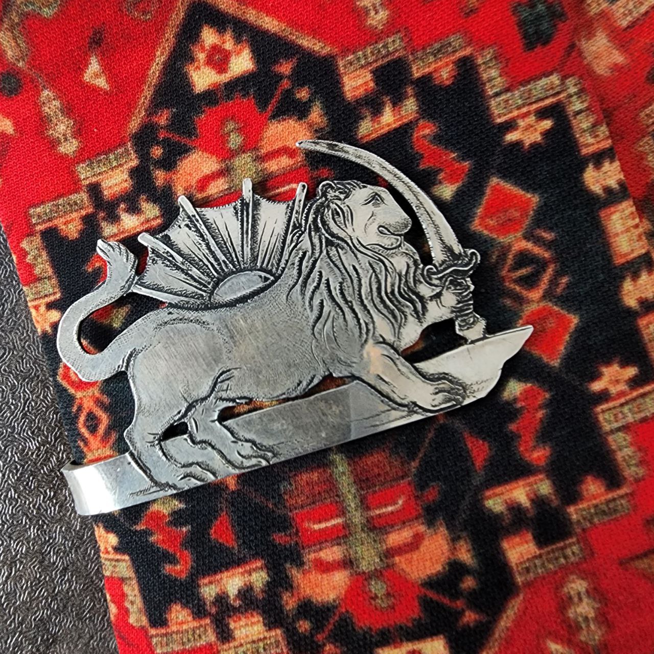 thumbnail image 2 of Shir Khorshid Lion Sun Persian Cap | Pahlavi Kingdom Farvahar Hat | Adjustable Baseball Cap | Asoodehdelan 2 of 6