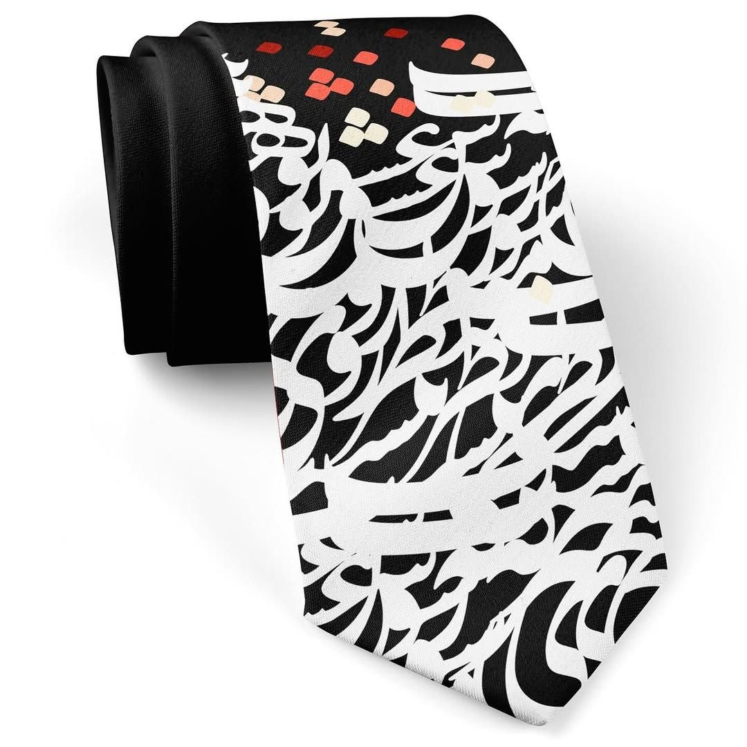 Persian calligraphy tie