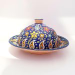 Minakari on Ceramic Stand Bowl with Lid
