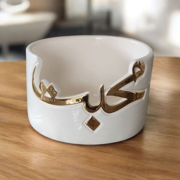 Golden Calligraphy Ceramic Bowl