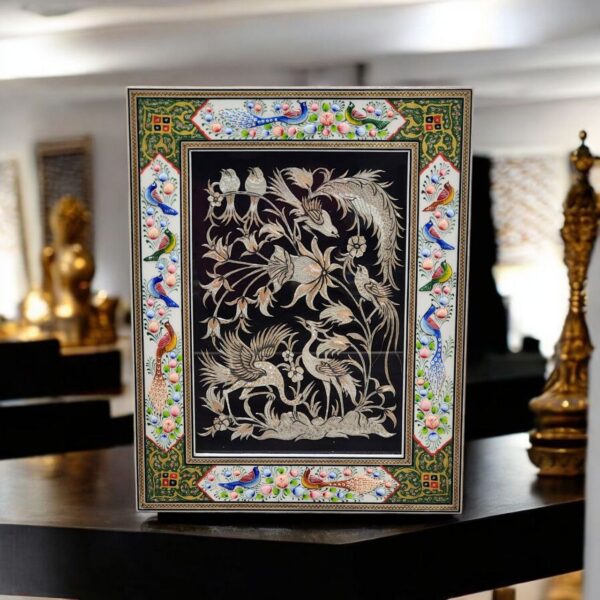 1. Persian Khatamkari Copper Engraved Wall Art