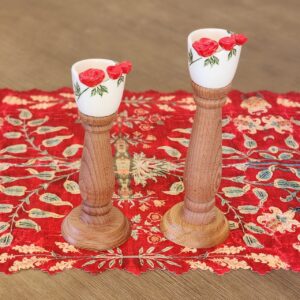 Red rose candle holder