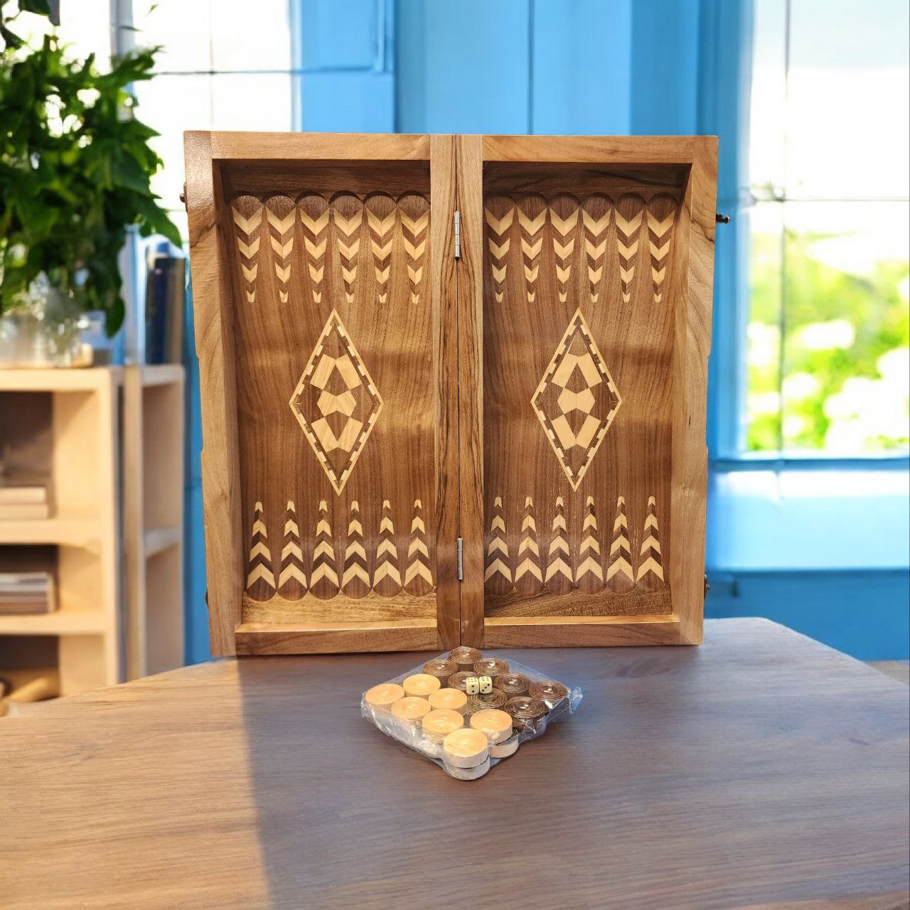 handmade hardwood Backgammon Set