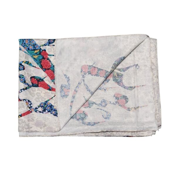 Persian calligraphy scarf with elegant artistic design in soft fabric